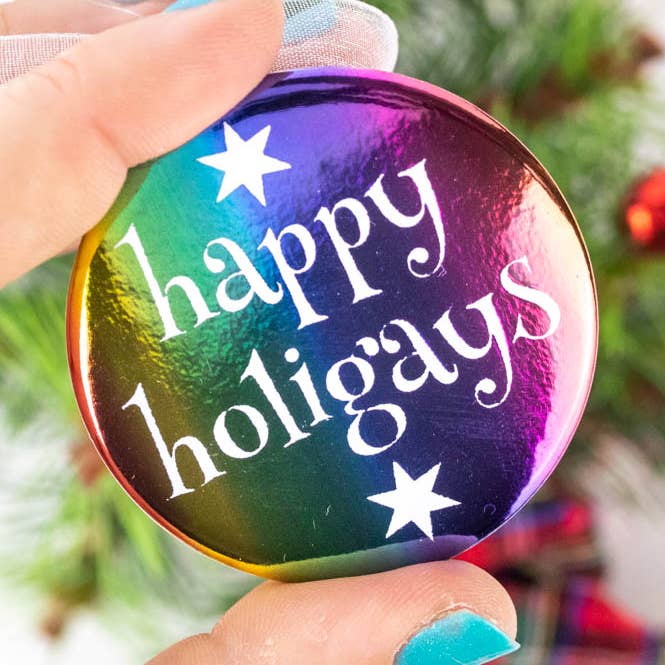 Adorno de Navidad Happy Holigays para venta al por mayor de Ifs, Ands, Or Buttons