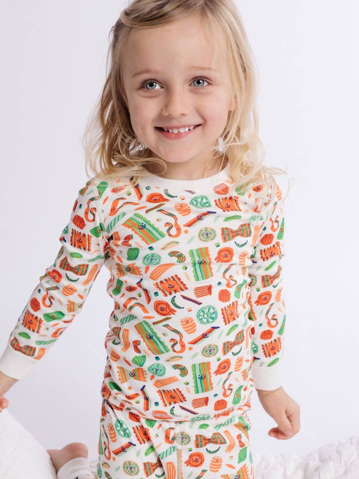 Pasta Festa Organic Pima Cotton Pajama Set for wholesale by Dodo Banana