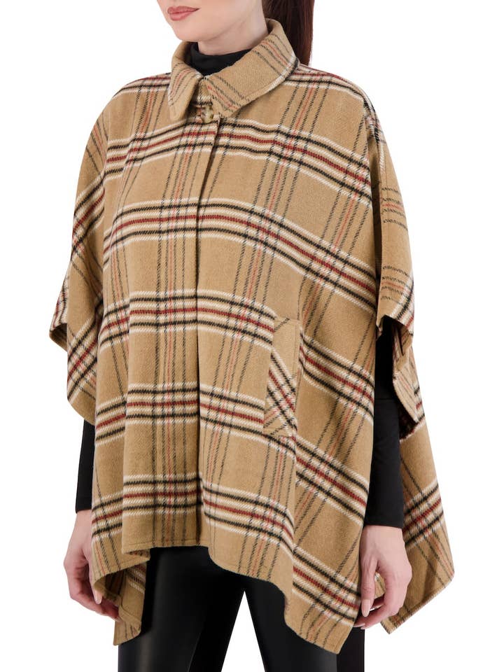 Ookie & Lala / O&L - Wholesale Cape - Women's - Vegan Cashmere Plaid Cape6