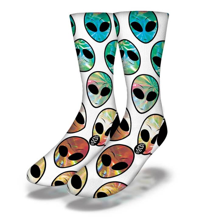 Reflective Alien Socks for wholesale by Savvy Sox