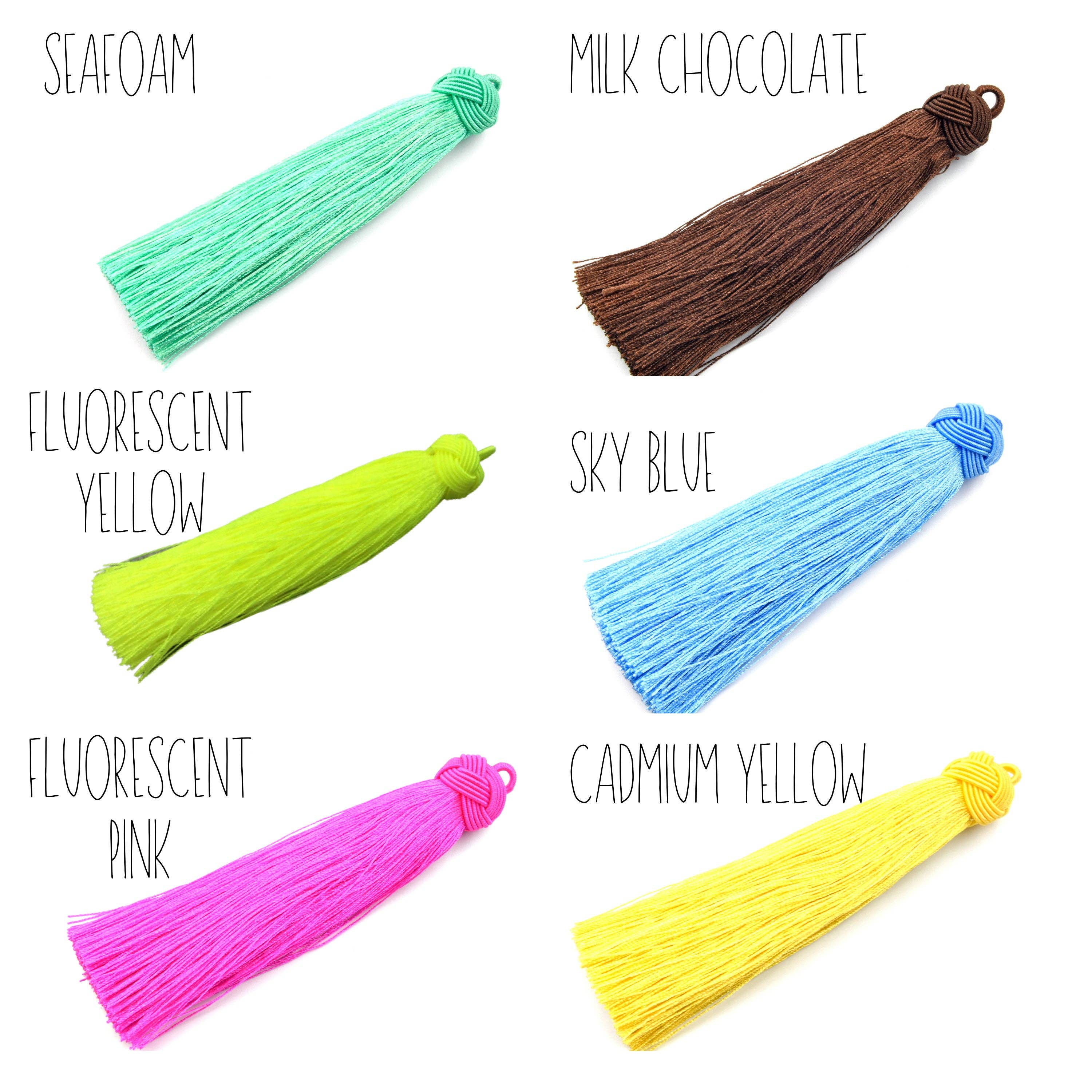 Only Beads - Wholesale Craft Supplies - Silk Tassels - 4 inch Knot Capped - Mala Bohemian Tassel3