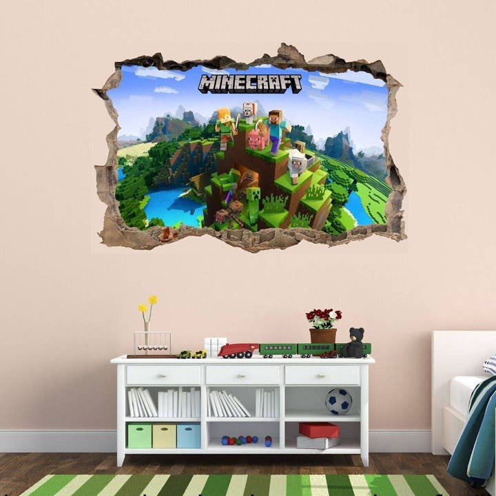 Minecraft 3D Zerschmetterte Wandaufkleber für Kinderzimmer für den Großhandel von Wonderwallsboutique