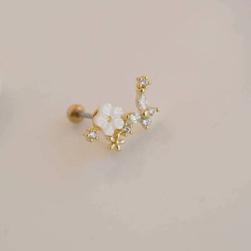 StockJWL - Wholesale Stud/Post Earrings - Magnolia Flower Earring, Earrings, Stud Earrings Stud  Piercing Helix Stud Cartilage Conch  Gold  Rose  Silver  Gift For Her1