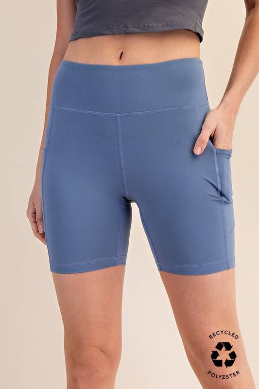 Sunday Morning - Wholesale Athletic Shorts - Women's - P406237-Butter Soft 6 Inch Biker Short with Pockets37