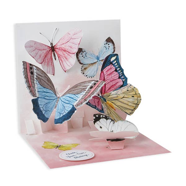 Watercolor Butterflies Pop-Up Greeting Card for wholesale by Up With Paper