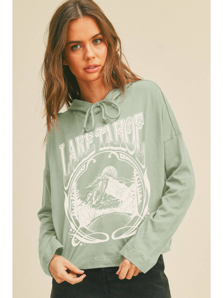 Honestee - Wholesale T-Shirt (Graphic) - Women's - Lake Tahoe Graphic Hooded T-Shirt2