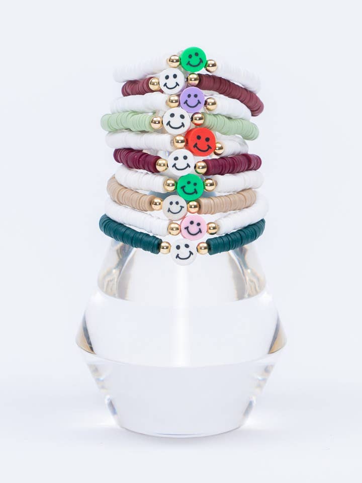 Braccialetto con faccina sorridente per la vendita all'ingrosso da parte di Boujee Beads Co.