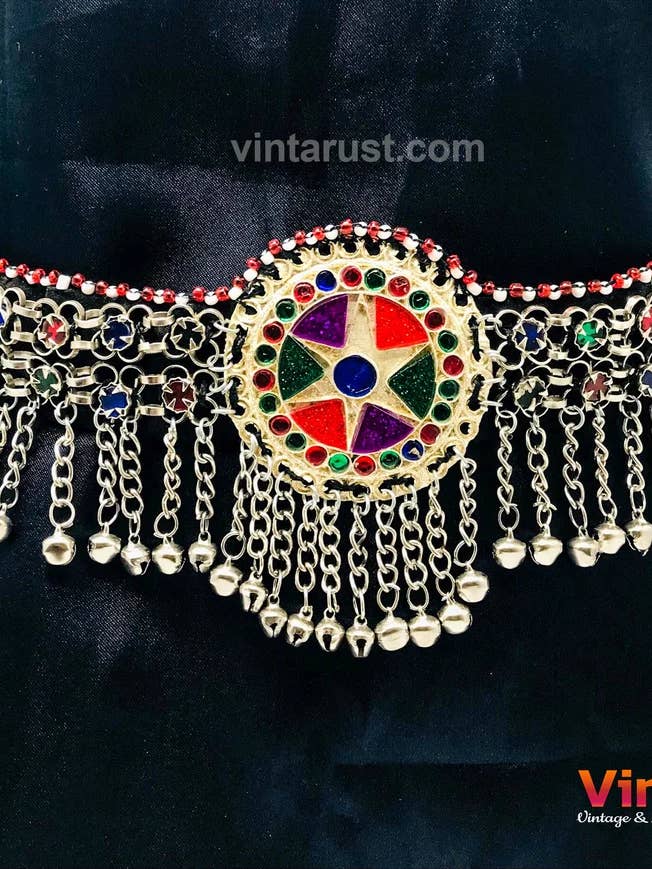 Ceinture Kuchi afghane, ceinture de danse abdominale, ceinture Kuchi multicolore pour la vente par vintarust