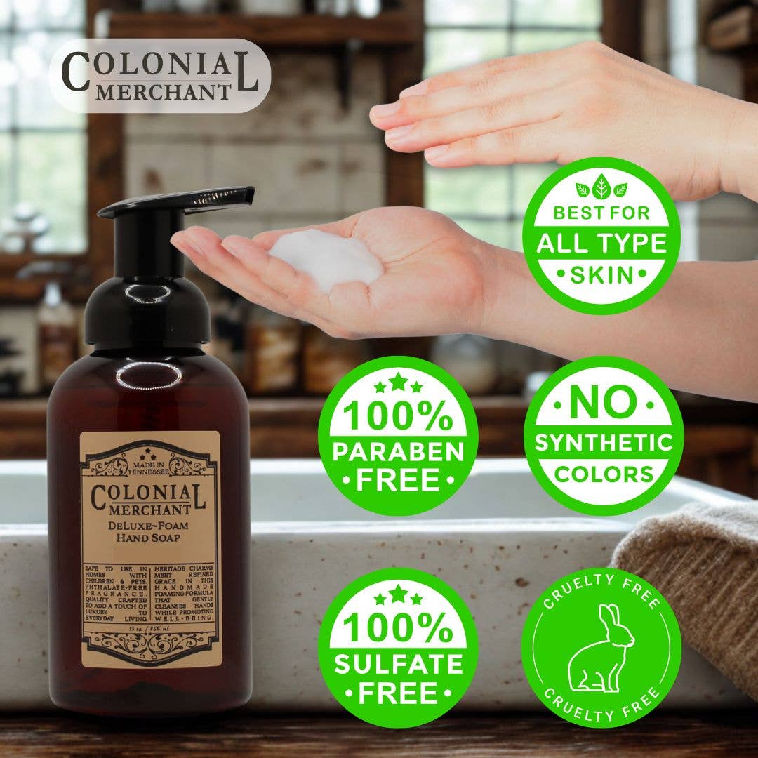Colonial Merchant - Venta al por mayor Jabones de manos - Jabón de manos en espuma De~Luxe Colonial Merchant de 12 oz.4