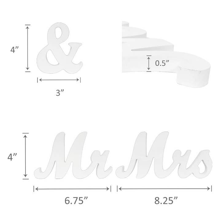 Wrapables.com - Wholesale Sign - Wrapables Mr & Mrs Vintage Wooden Letter Sign DIY Decor Wedd