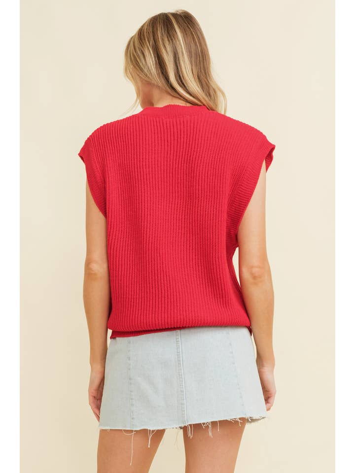 Cloud Ten - Wholesale Sweater Vest - Women's - CSW10210-1 - 'GAMEDAY" EMBROIDERED SLEEVELESS SWEATER VEST11