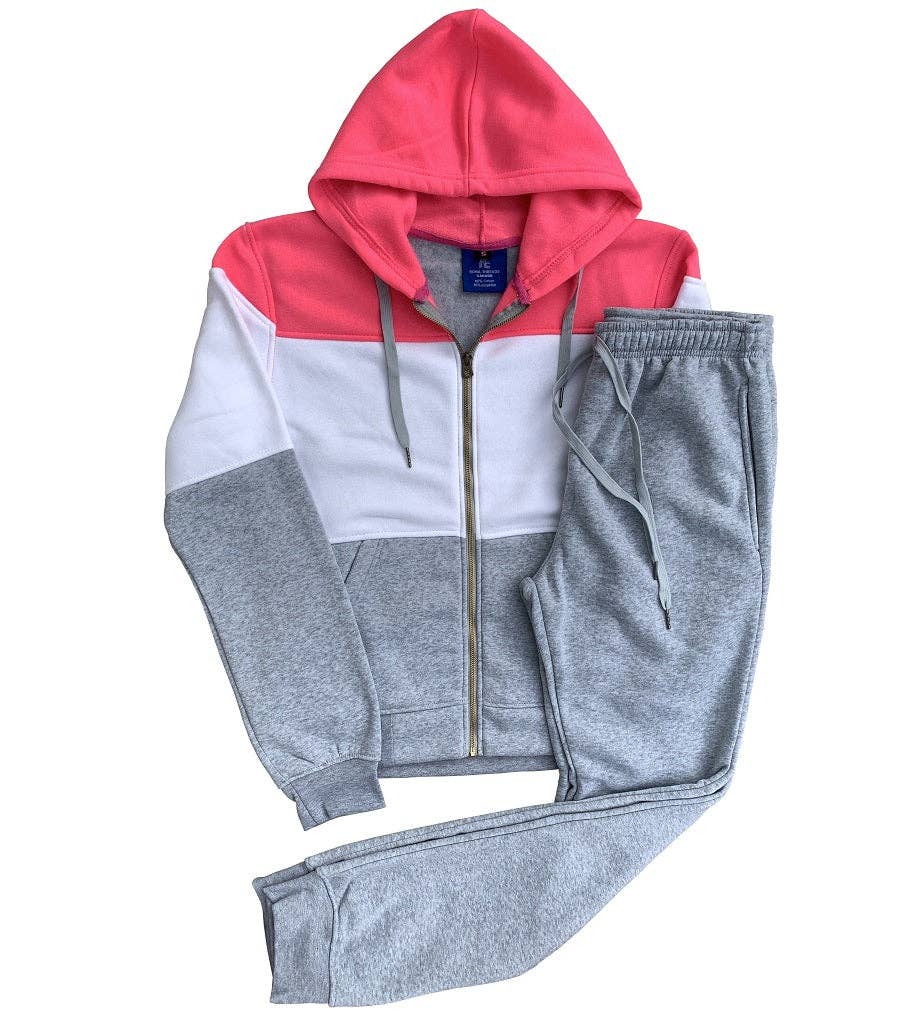 Royal Threads - Wholesale Activewear set – Women′s - Women’s Colorful Fleece Sweatsuit Sweat Jacket & Jogger Sweatpants Outfit4