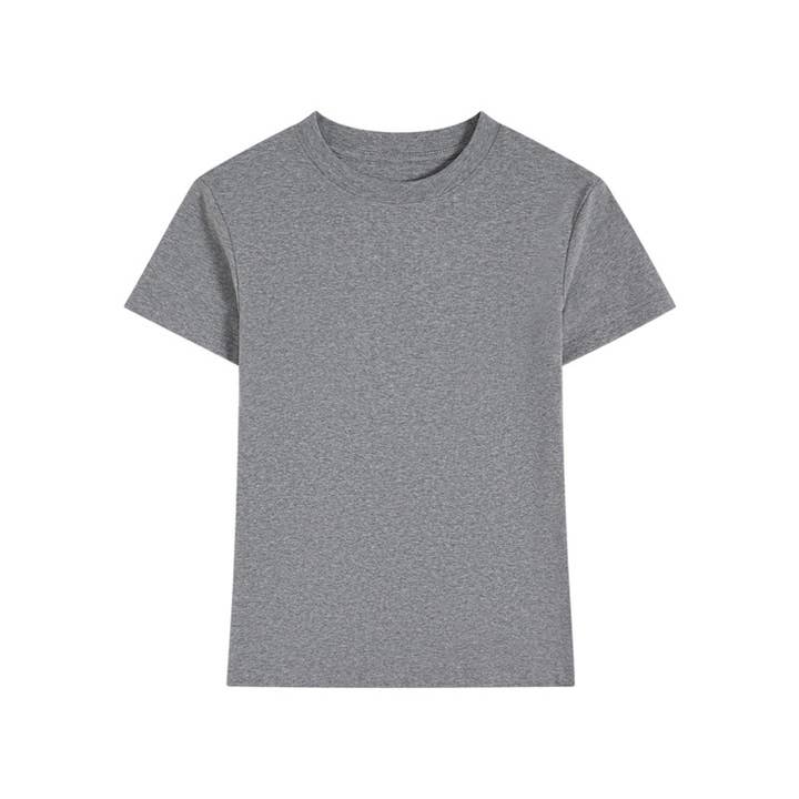 HIDDENBRAND - Wholesale T-Shirt - Women's - Essential basic plain fitted cotton blend crewneck tee4