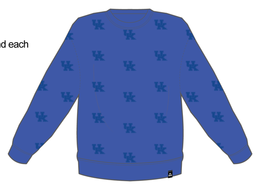 BLU REALE Kentucky Ritter Repeat Maglia a Maniche a Lanterna in vendita all'ingrosso su Faire3