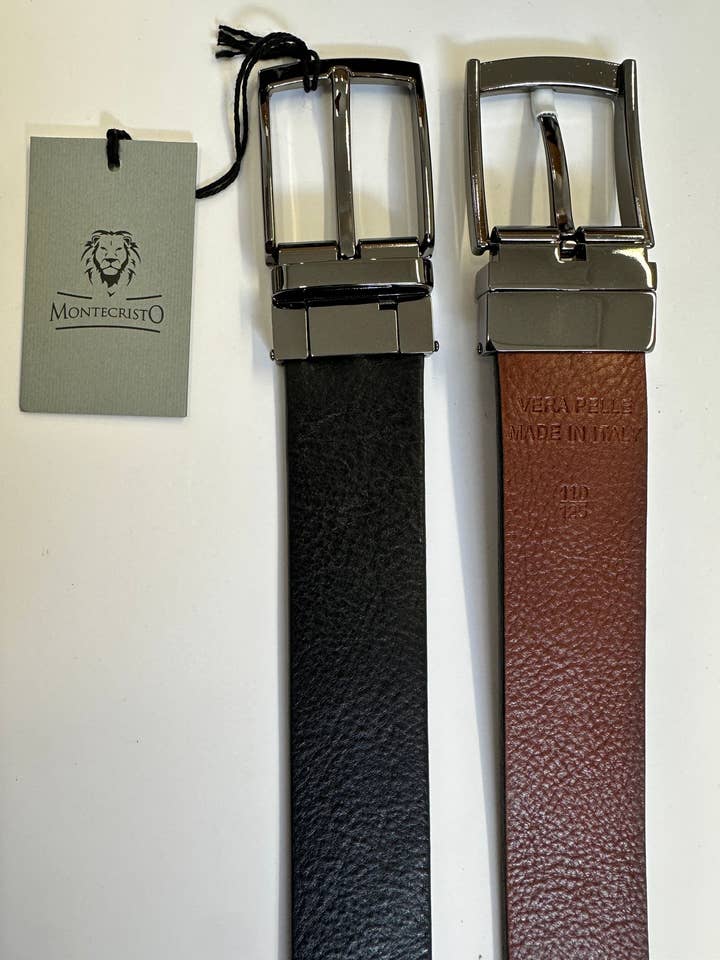 Montecristo 460/35 vändbar bälte i svart och läder för wholesale av Montecristo