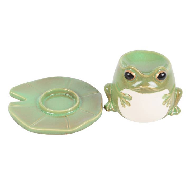 Pacific Trading - Wholesale Oil Warmer - Frog on Lily Pad Metal Oil Burner2