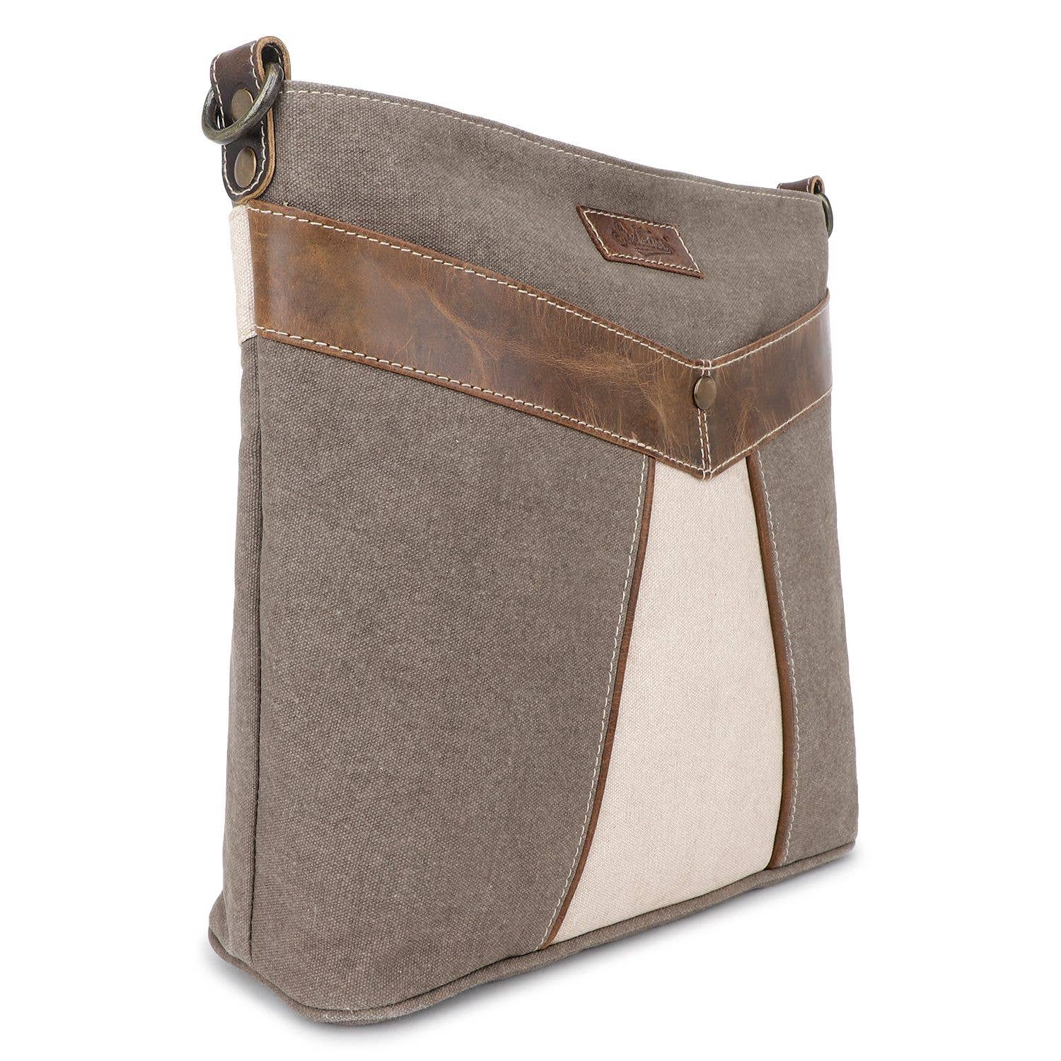 Sixtease Bags USA - Vendita all'ingrosso Borsa a tracolla - Donna - Tracolla da donna in tela e pelle - Isabelline/Taupe Grey2