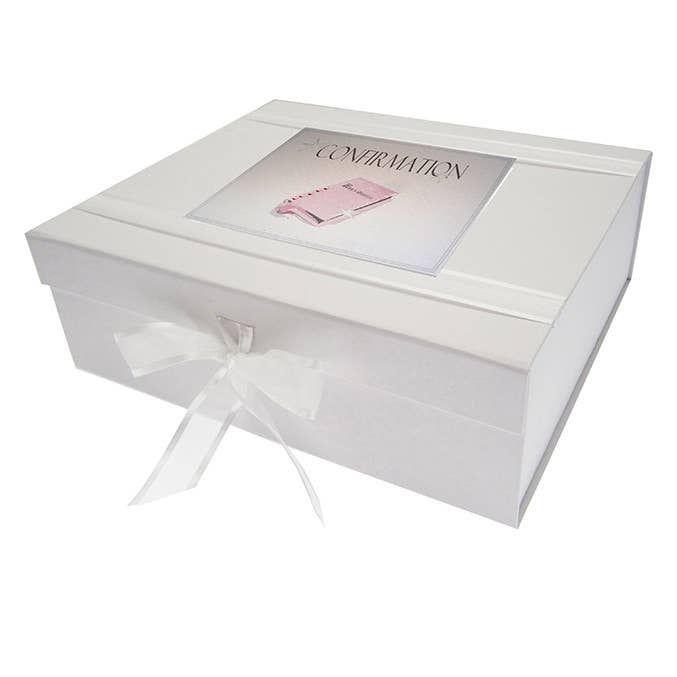 Confirmation Pink Bible- Large Keepsake Box (CONF-P2X) for wholesale by White Cotton Cards