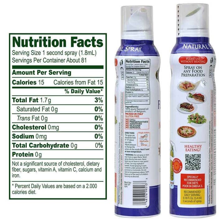 Fine Italian Food - Wholesale Cooking Oil - Mantova Flaxseed Oil Spray, 5 fl. oz.1