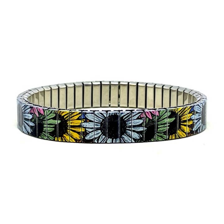 Stainless steel 10mm bracelet - Flowers Daisies 7S10 for wholesale by Urband London