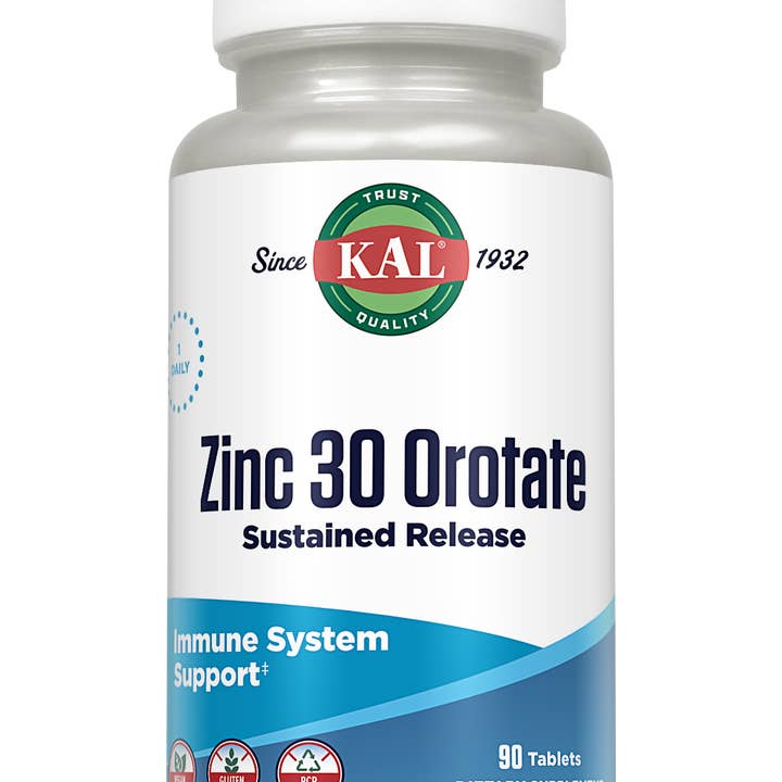 KAL - Wholesale Oral Supplement/Vitamin - Zinc 30 Orotate Sustained Release Tablets