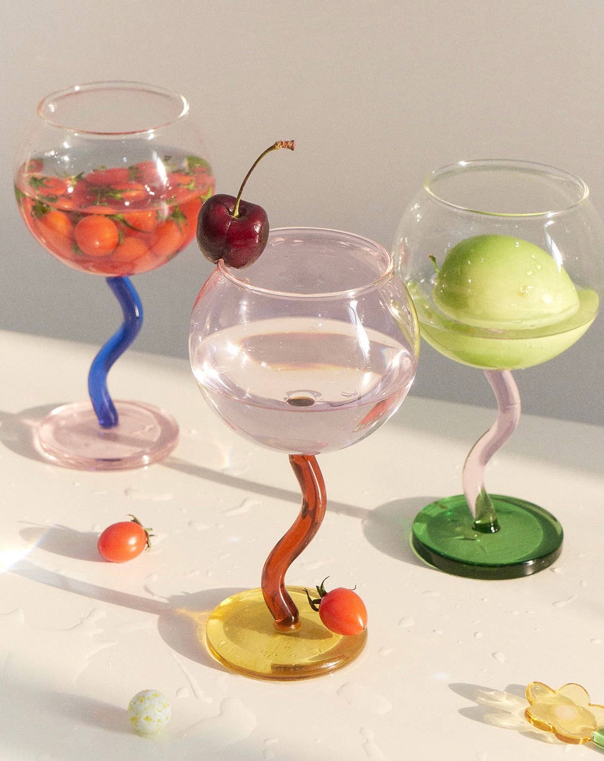 INSPECIAL HOME - Wholesale Wine Glass - Case of 40 Bubble Goblet, Retro Coloured Wine Cocktail Glass8