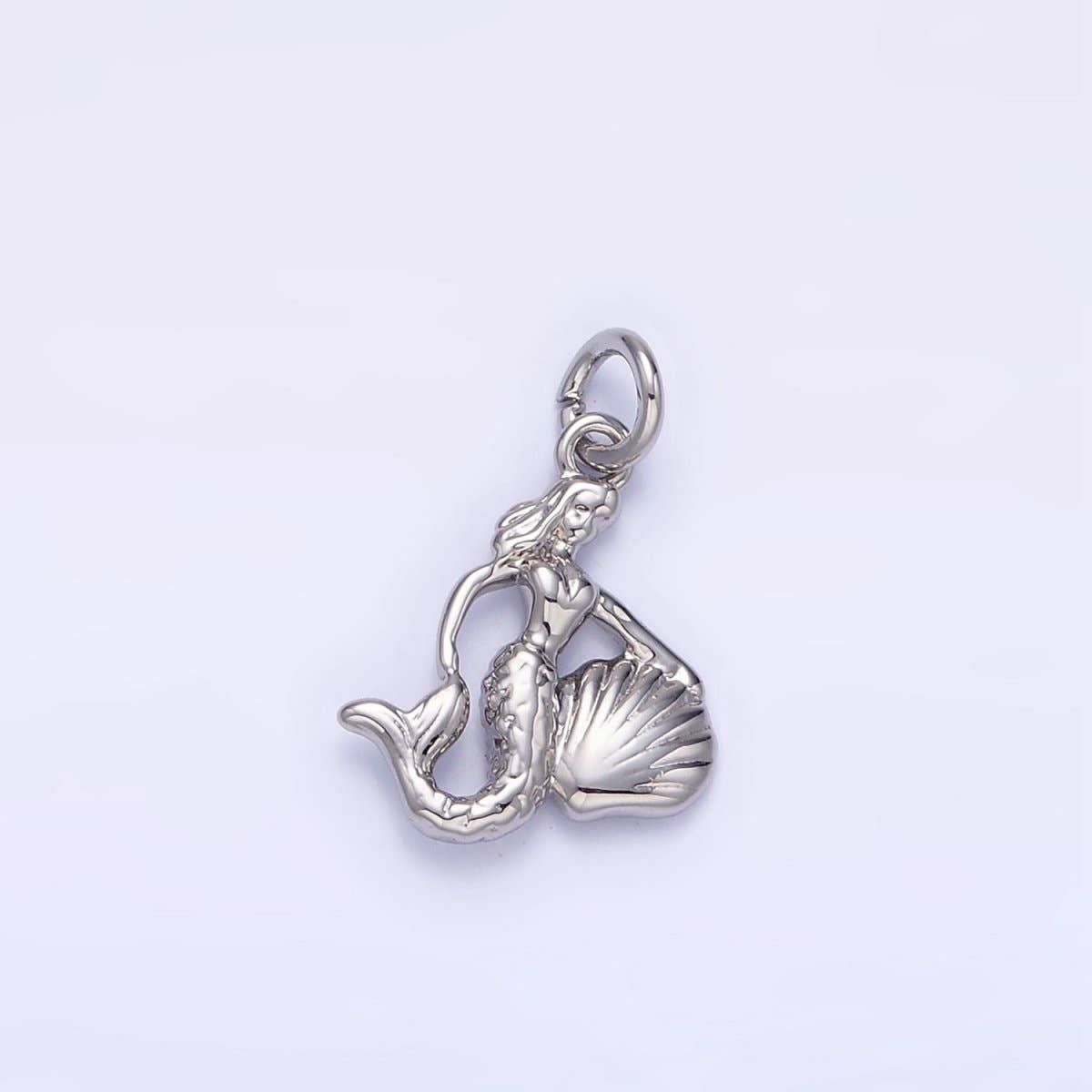Aim Eternal – wholesale Individual charm/pendant – 14K Gold Filled Mini Mermaid Clam Sea Shell Add-On Charm in Gold & Silver  | AG230 AG8390