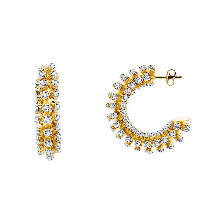 HOOP EARRINGS WITH RHINESTONES for wholesale by AMORINO SRL