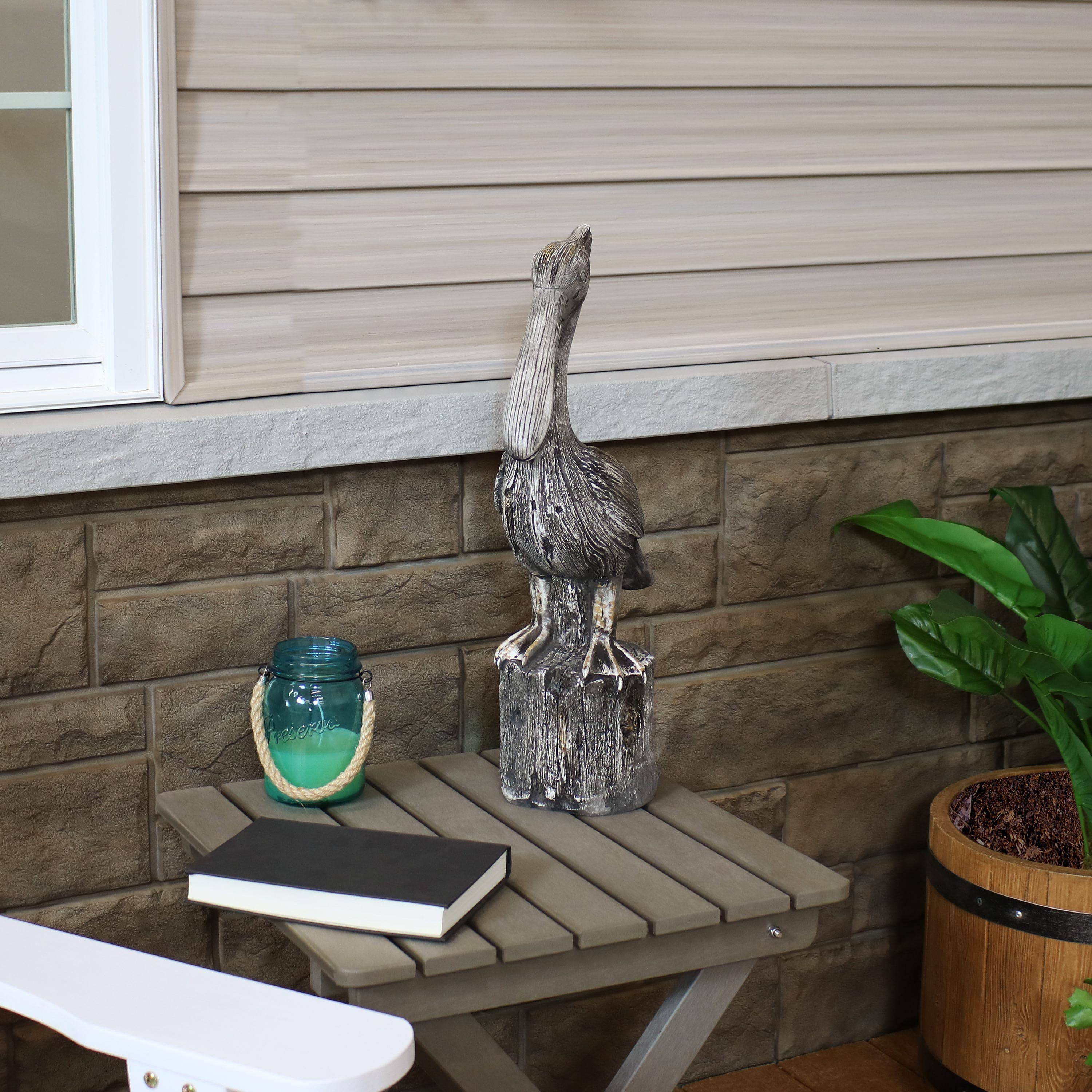 Sunnydaze Decor - Wholesale Outdoor Ornament/Decor - Pelican Perch Outdoor Polystone Garden Statue - 22 in3