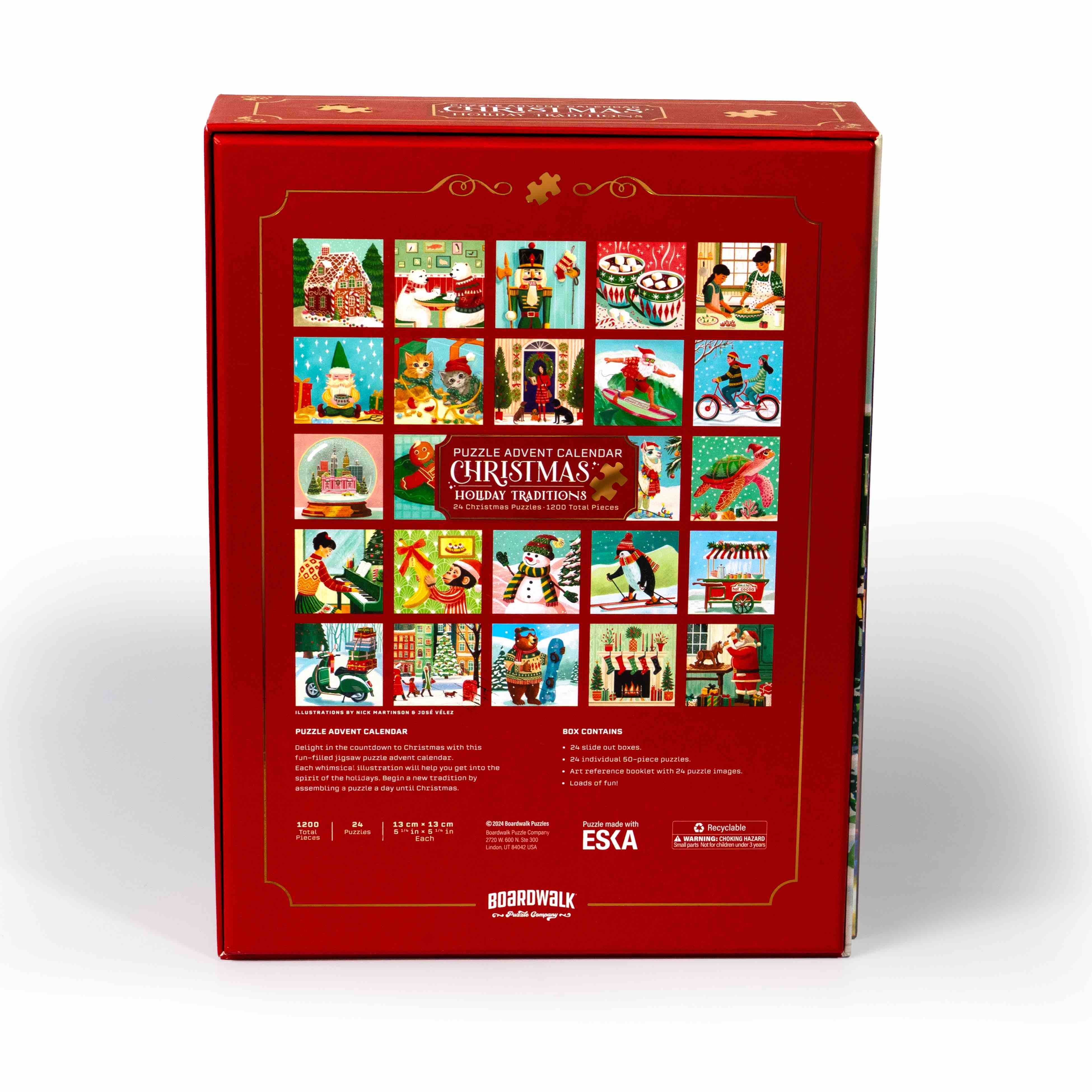 Boardwalk Puzzle Company - Vente Puzzle – adulte - Calendrier de l'Avent des traditions de Noël3