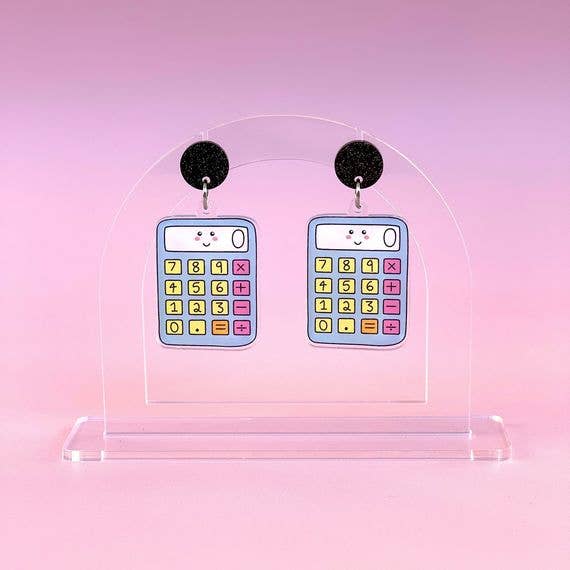 Girlfetti - Wholesale Dangle Earrings - Calculator Teacher Acrylic Dangle Earrings