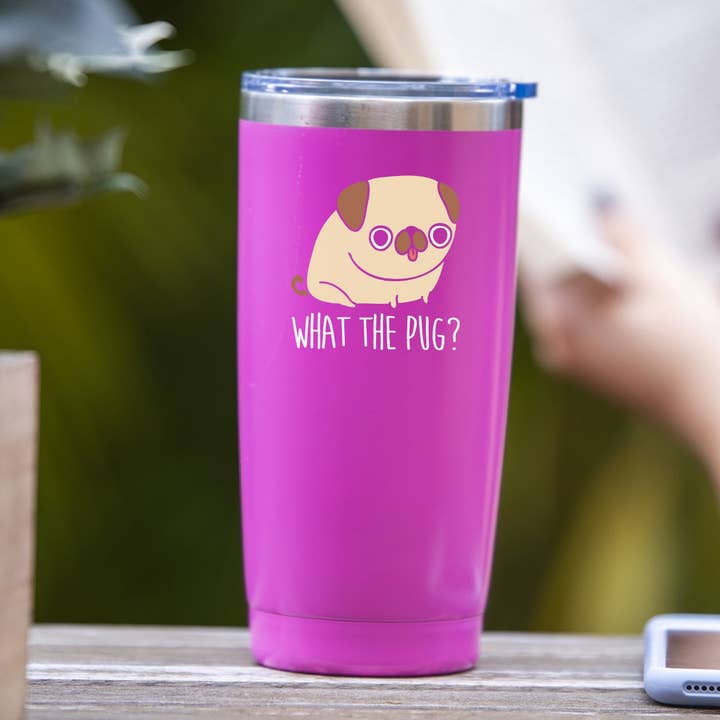 Soulful Wear - Wholesale Insulated Mug/Tumbler - What The Pug? - Tumbler8