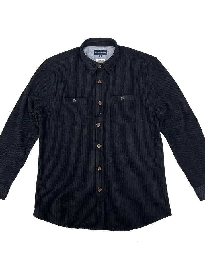 Surchemise Maniwaki en velours côtelé noir pour la vente par Rue Saint-Patrick