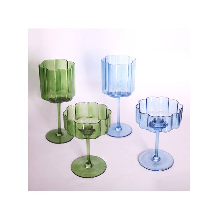 TUTU Home - Wholesale Wine Glass - "Flower" Colourful Crystal Wine and Coupe Glass