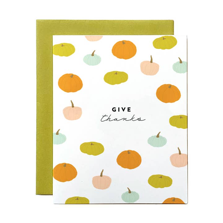 Give Thanks Pumpkin Card for wholesale by Joy Paper Co.