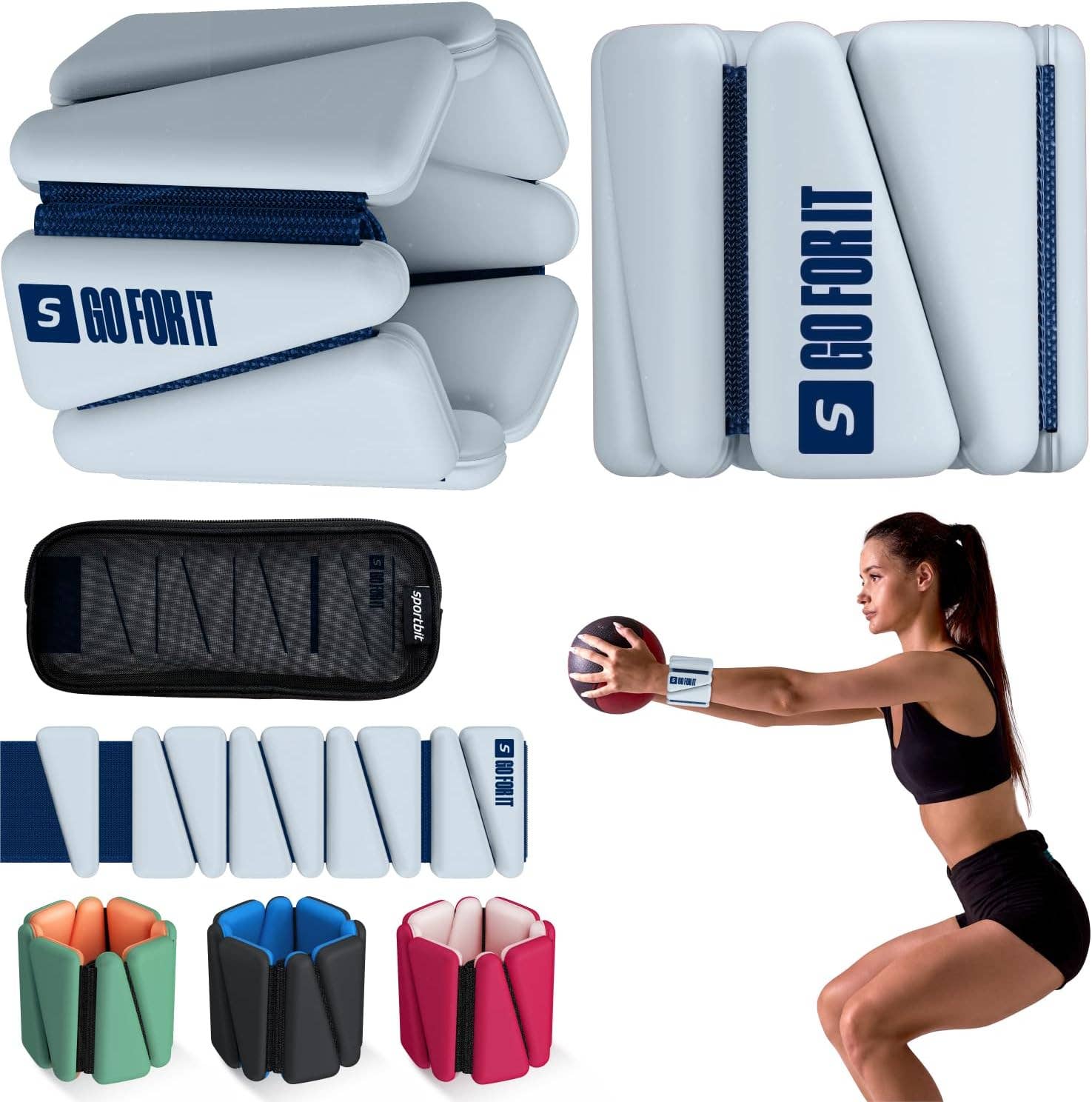 Sportbit - Wholesale Fitness Equipment - SPORTBIT Wrist and Ankle Weights for Women - Set of 2 (1lb Each) Wearable Ankle & Wrist Weights2