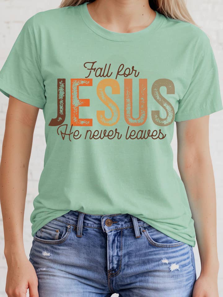 Amused by Blue - Wholesale Screen printed t-shirt – Women′s - Women Religious Graphic Print Short Sleeve Top3