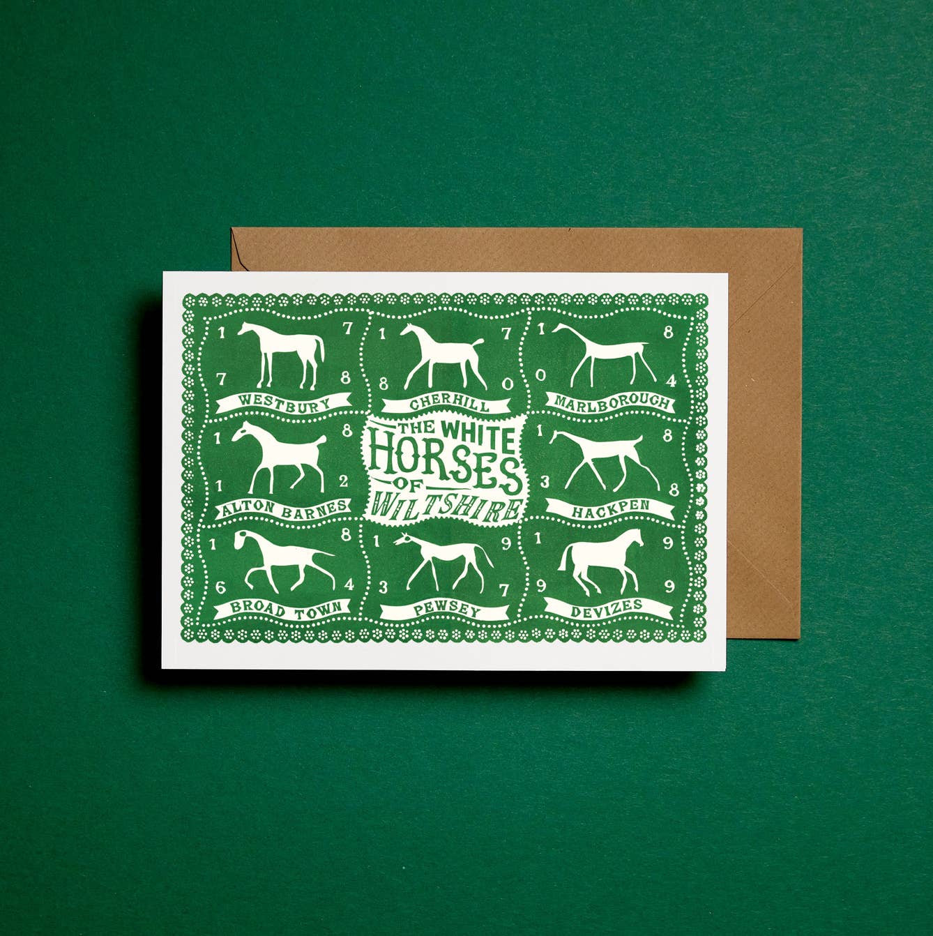 Pressed and Folded - Wholesale Everyday Greeting Card - White Horses Greeting Card1