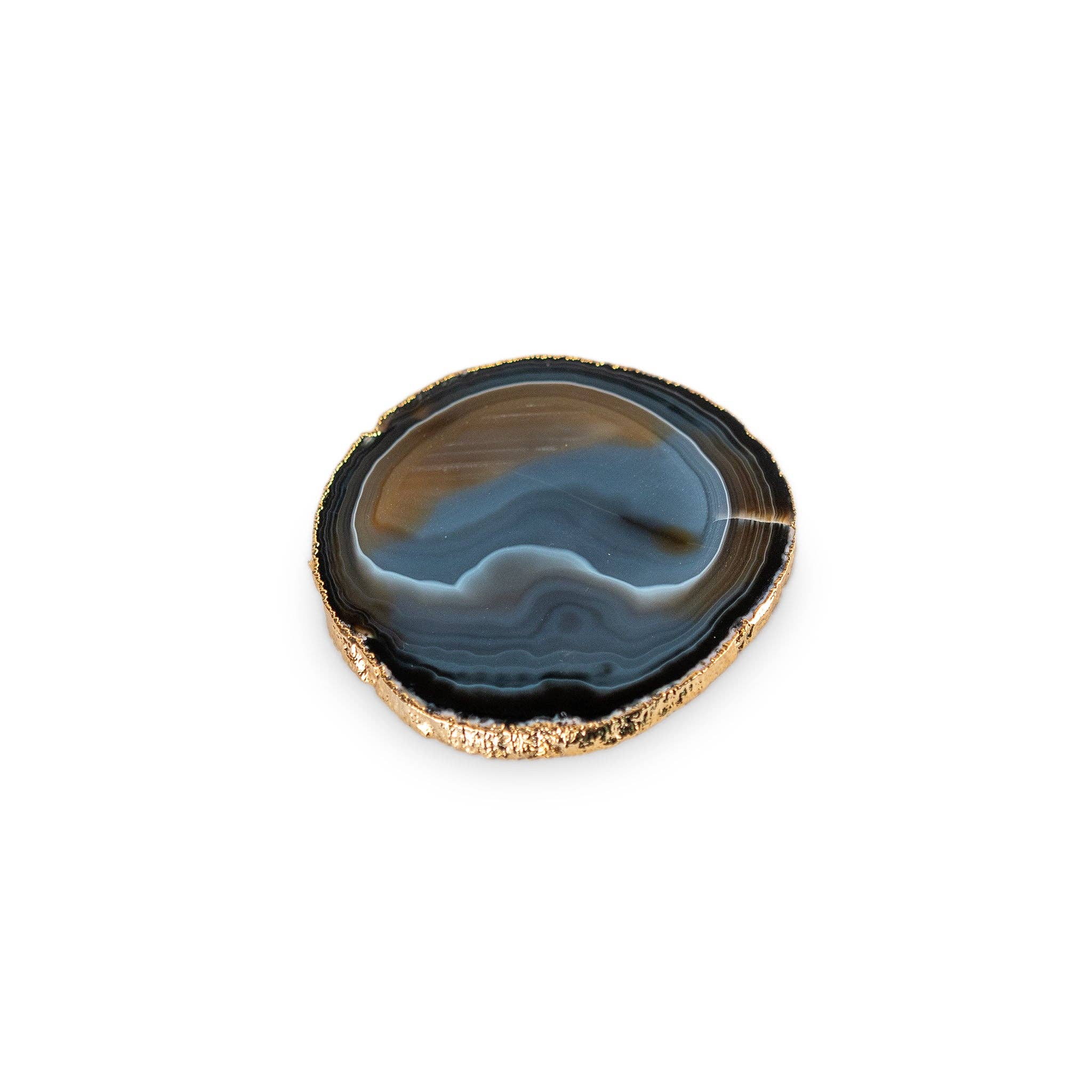 ENVIRONMENT - Wholesale Coasters - Natural Stone Gold Chrome Agate Coaster