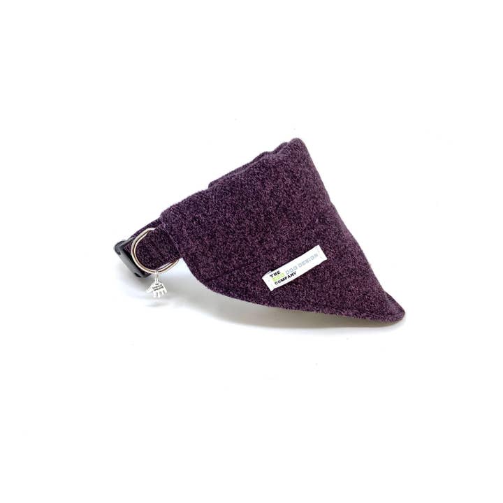 Purple Tweed Herringbone Dog Bandana Slip-On for wholesale by EcoDogDesigns