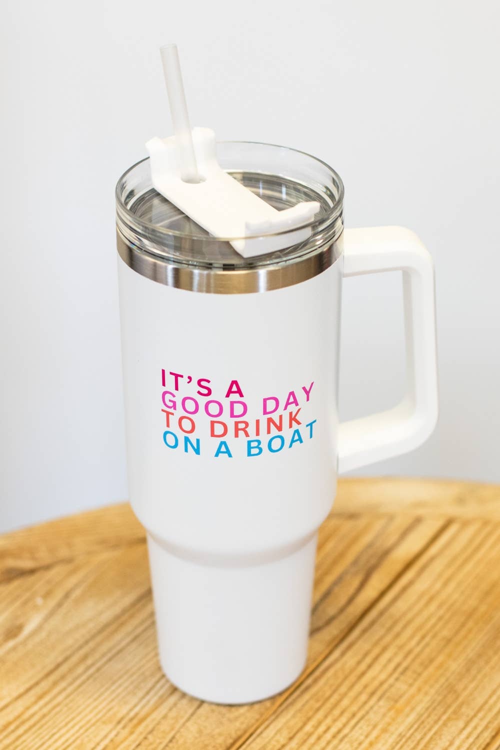 Panache Apparel Co. - Wholesale Insulated Mug/Tumbler - 40oz White Drink On A Boat Tumbler1