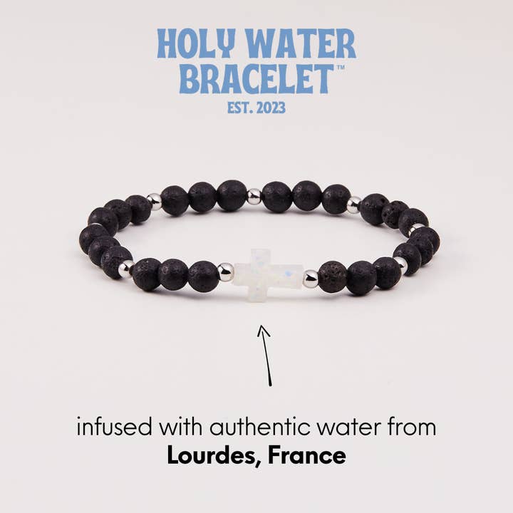 Holy Water Bracelet - Wholesale Beaded Bracelet - Holy Water Mens Lava Rock Bracelet
