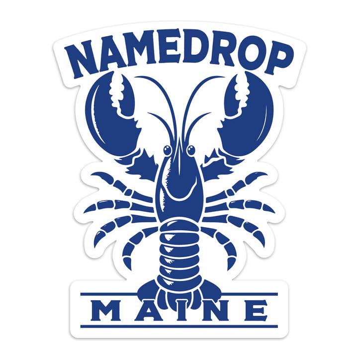 Maine Blauwe Kreeft Naam Drop Mini Vinyl Sticker 20 st voor wholesale door RetroPlanet