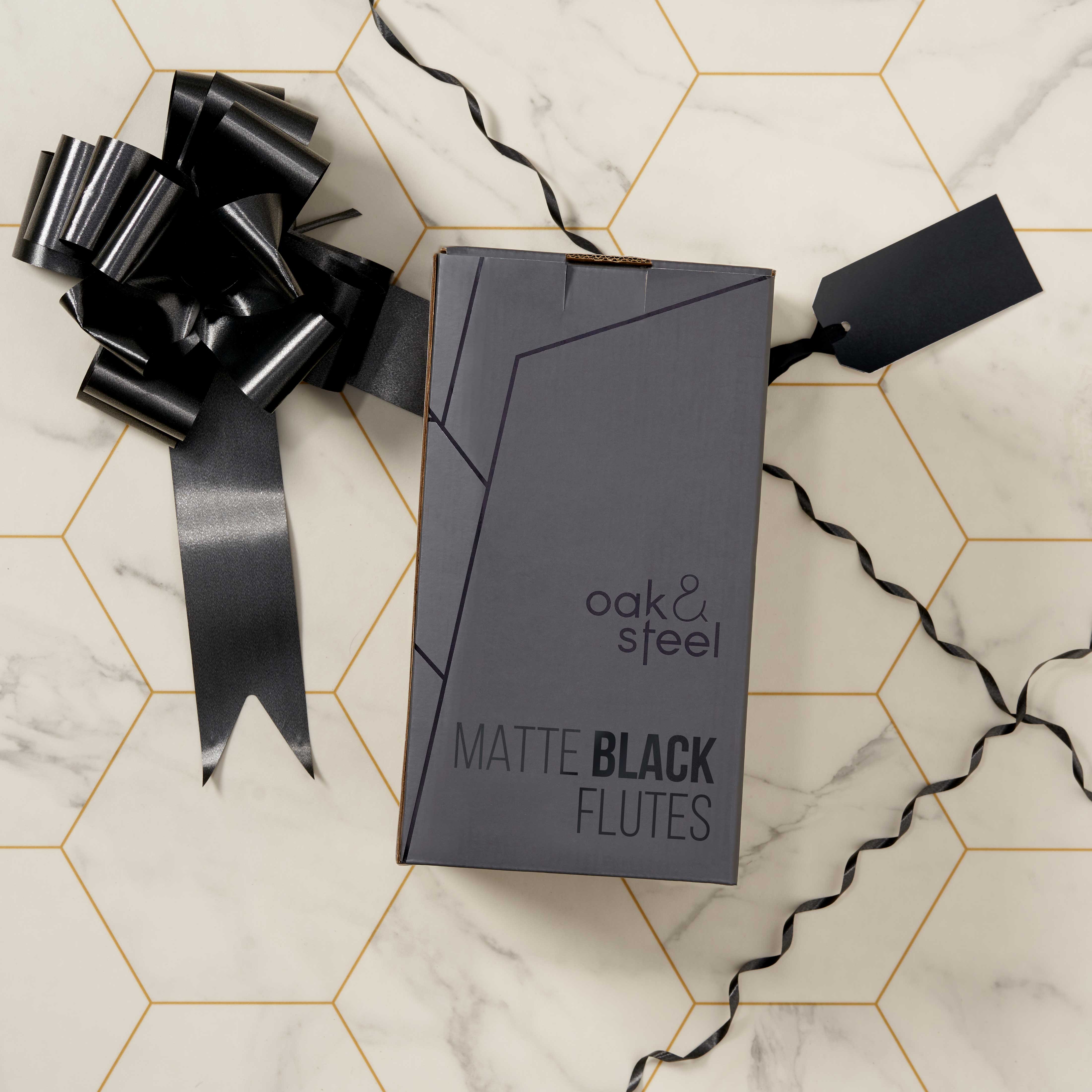 Oak & Steel – wholesale Champagne flute – 4 Matte Black Champagne Flutes4