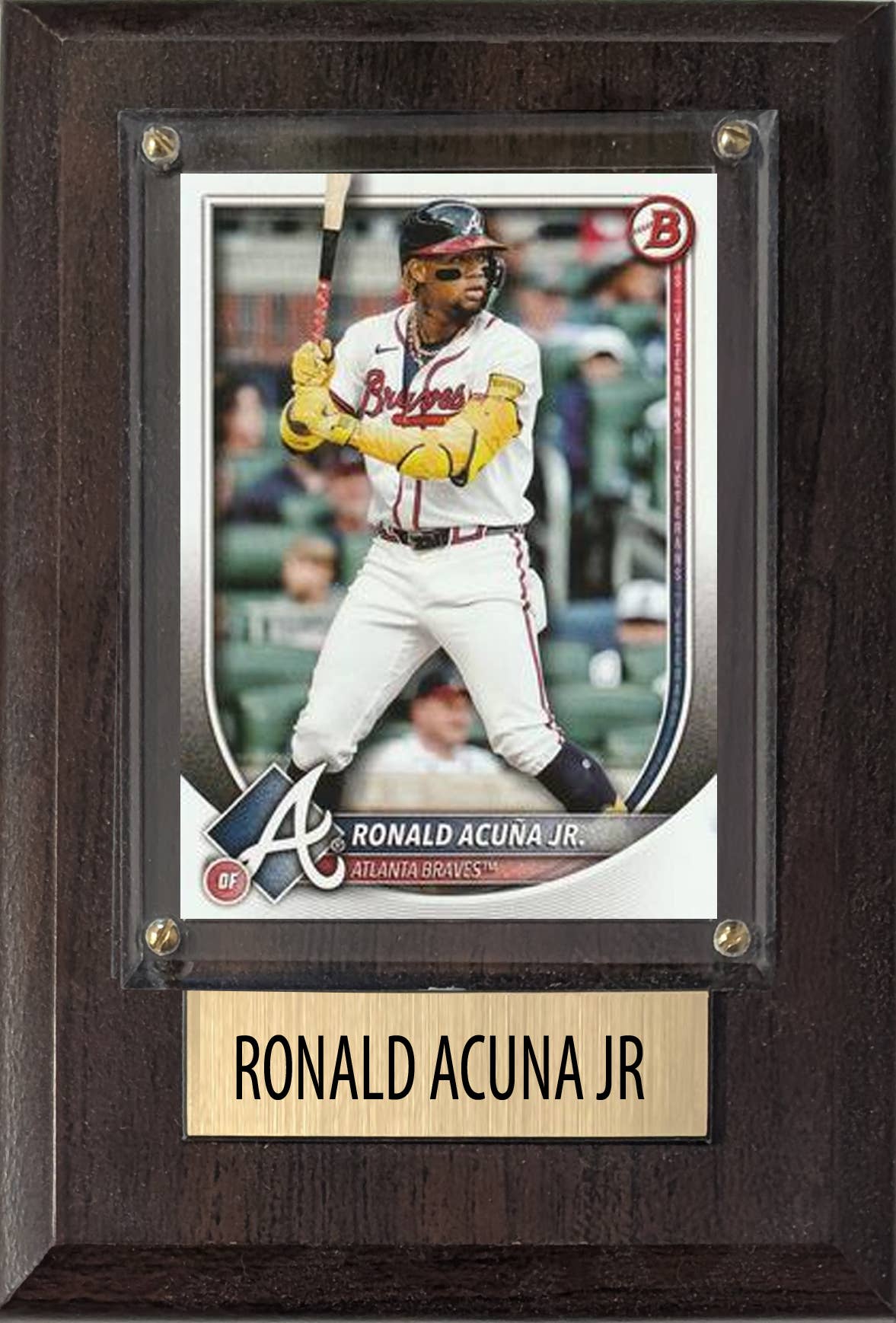 C And I Collectables - Wholesale Plaque - Ronald Acuna Jr Atlanta Braves 2025 2024 Topps Bowman 4x6 Gift Plaque