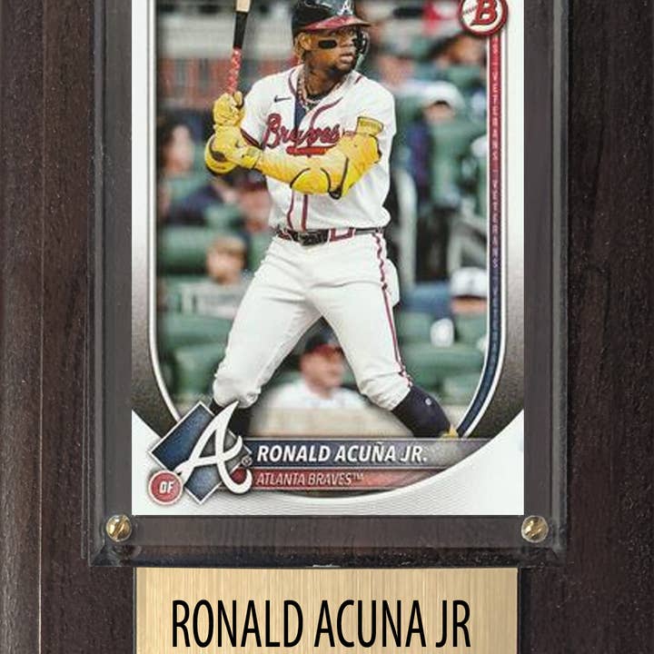 C And I Collectables - Wholesale Plaque - Ronald Acuna Jr Atlanta Braves 2025 2024 Topps Bowman 4x6 Gift Plaque0