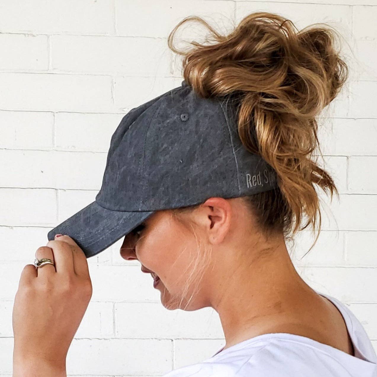 Red Sprite Hats - Wholesale Baseball Cap - Women's - Hidden Messy Bun Baseball Cap 1.0, High Ponytail Hat13