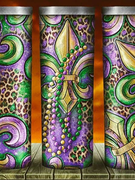 Gobelet 20 oz Mardi Gras pour la vente par Blushed & Boozy