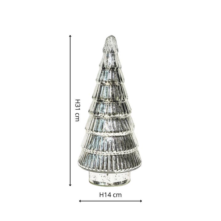 Ivyline - Wholesale Christmas Decoration - Ivyline Festive Tabletop Decor, Juniper Silver Glass Tree5