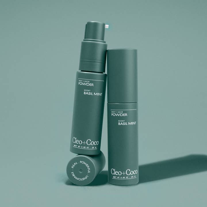 Lichaam + Haarpoeder - Basilicum Munt (6-pack) voor wholesale door Cleo+Coco Natural